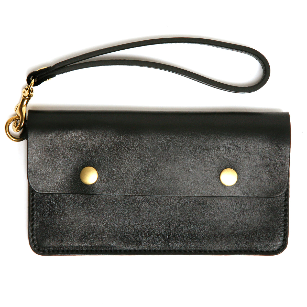 DAWN 2 leather wallet in black with brass