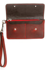 Dawn wallet in crazy horse leather, interior card slots