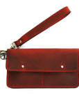 Dawn wallet in crazy horse leather, front view