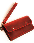 Dawn wallet in crazy horse leather, back view