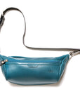 FOURNIER Medio leather sling bag in teal