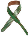 Vintage BP Guitar Strap in vegetable-tanned leather, burnished edges with burnished edges, additional view