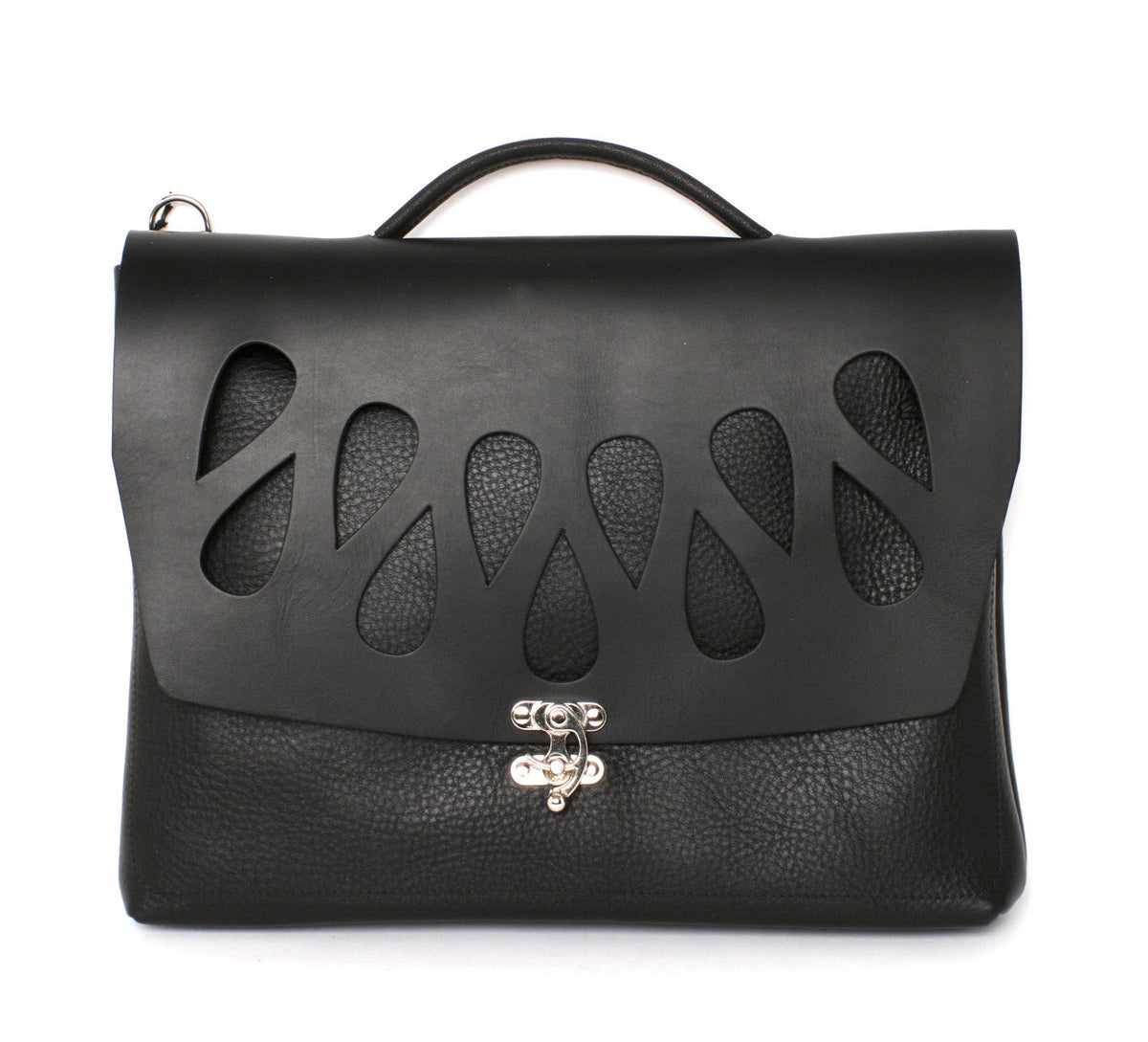 H Satchel Teardrop Black