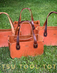 OTSU leather tool tote, side view
