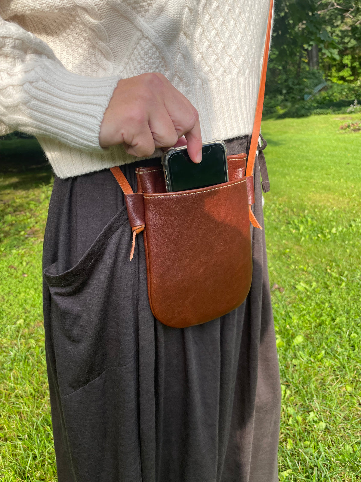 ZOOP mini satchel bag in leather, alternate angle