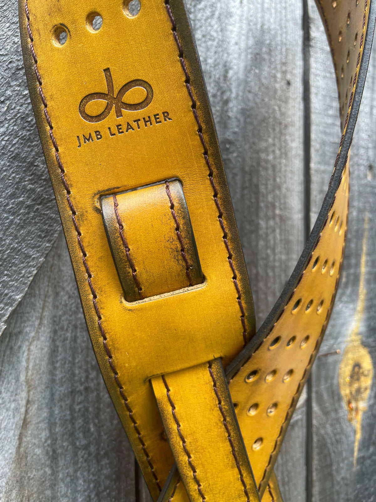 Vintage SG Guitar Strap - Burnt Thistle detail
