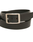 H77 English bridle leather belt in black, laid flat
