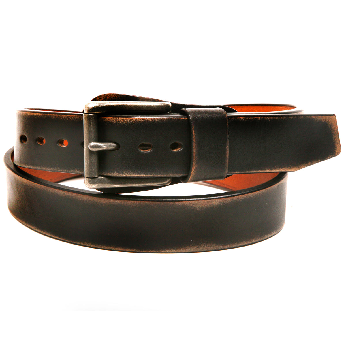 WORKER MAGNUM belt in robust 13oz leather, buckle detail