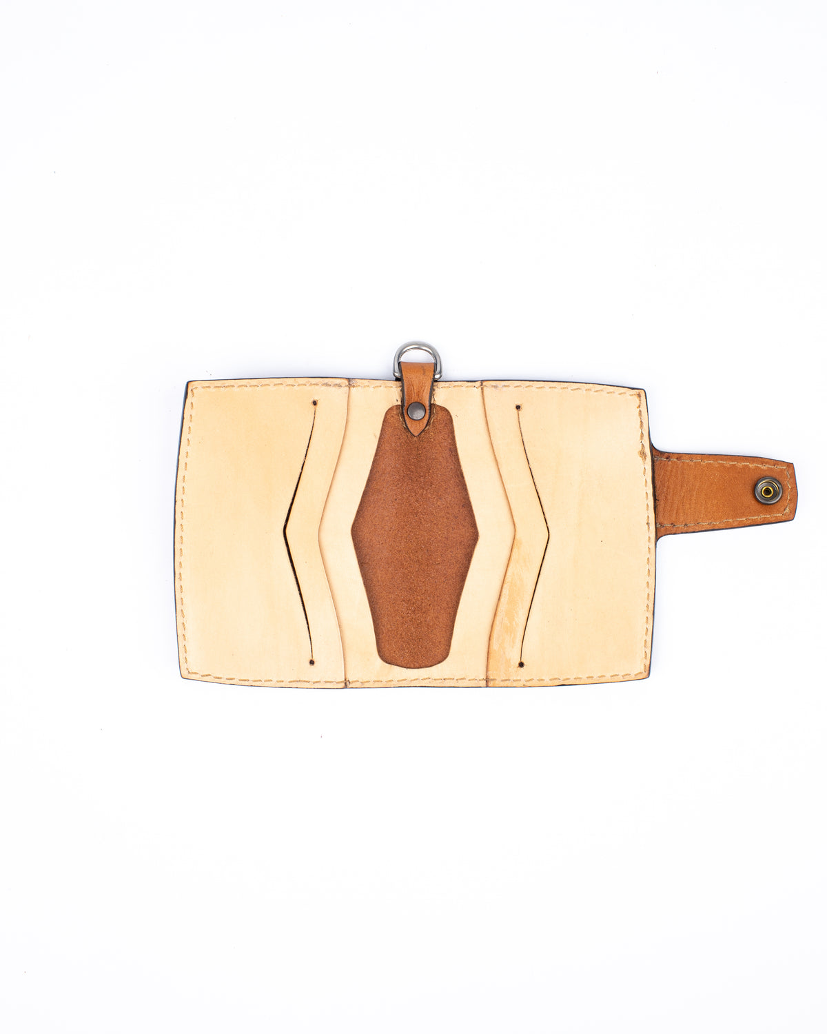 YANAGI snap leather wallet with lanyard, alternate view