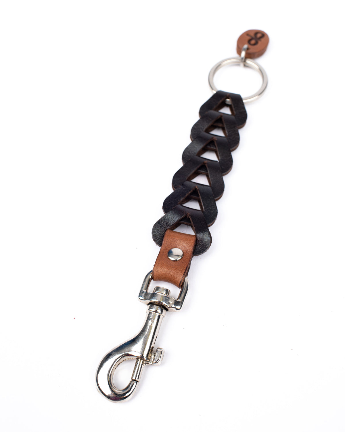 Linked Key Lanyard Dark Brown detail