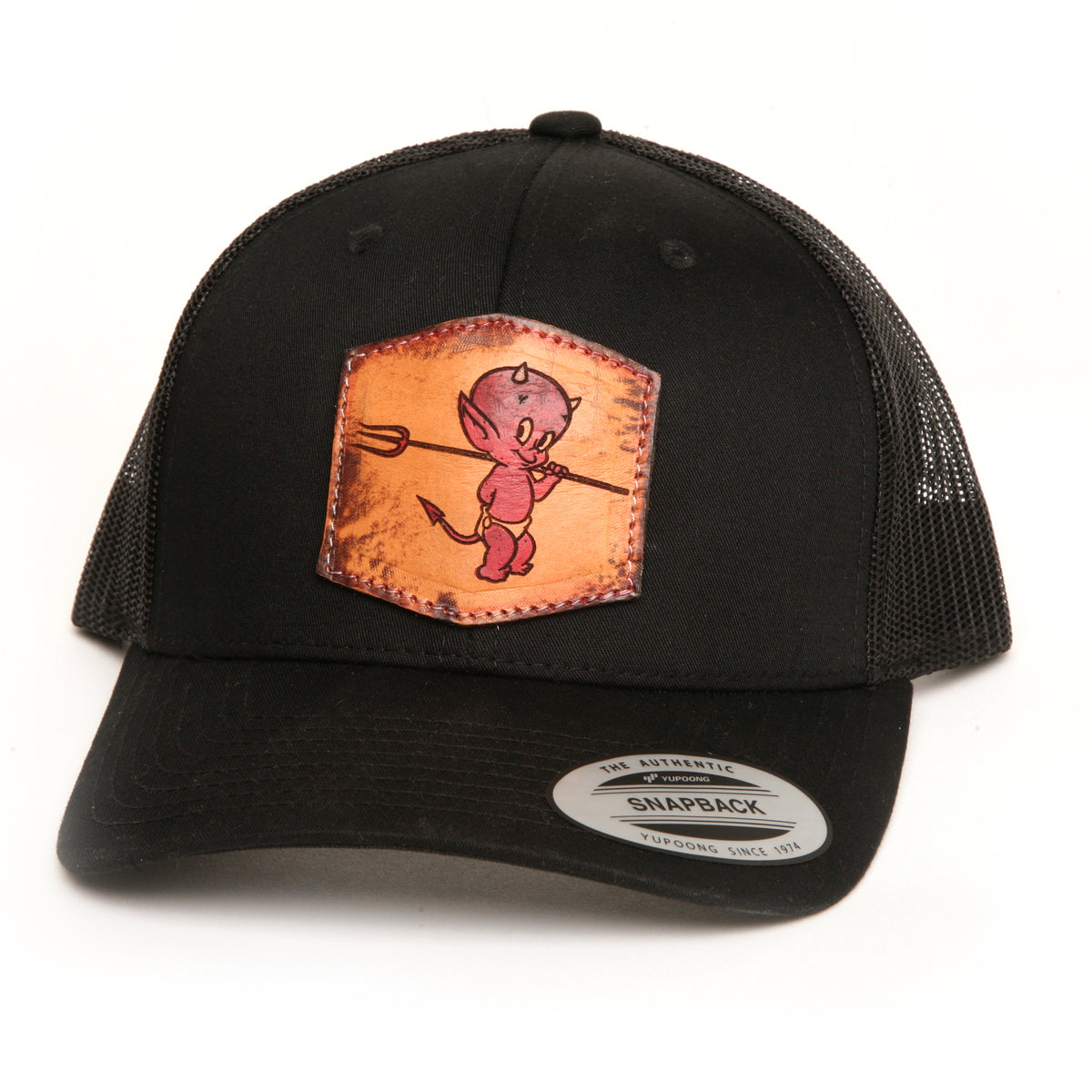 CUSTOM snapback cap in leather, additional view