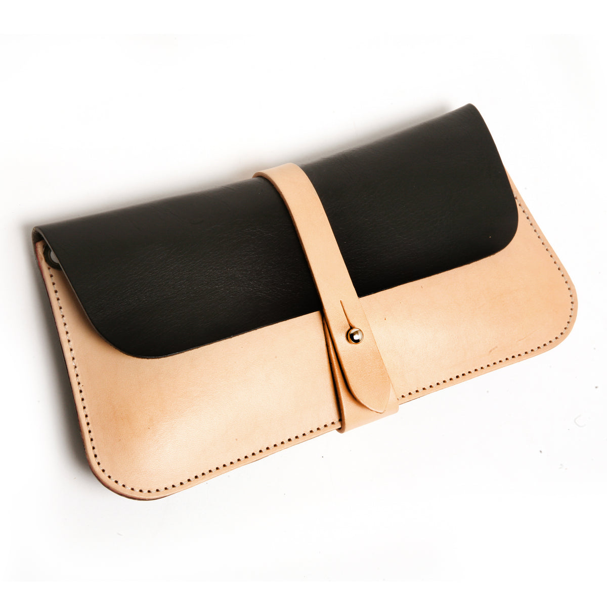 LILY clutch wallet in leather, alternate angle