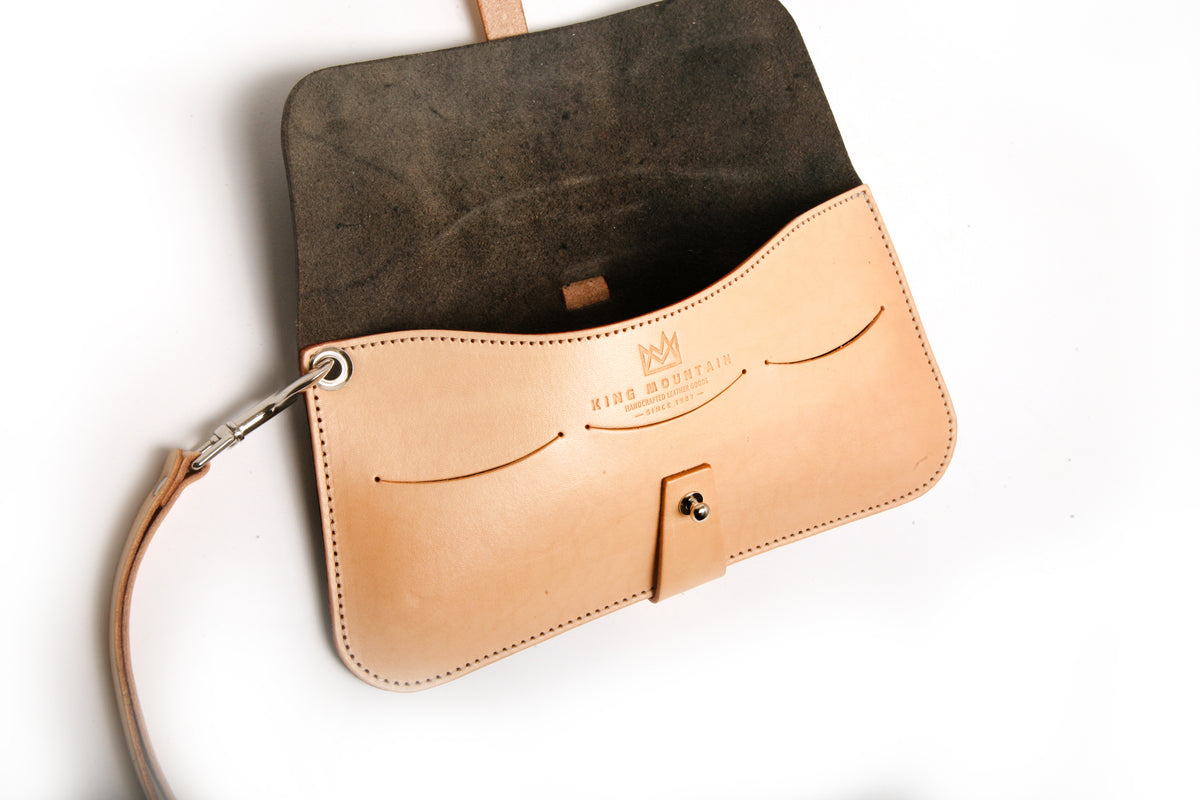 LILY clutch wallet in leather, alternate angle (photo 2)