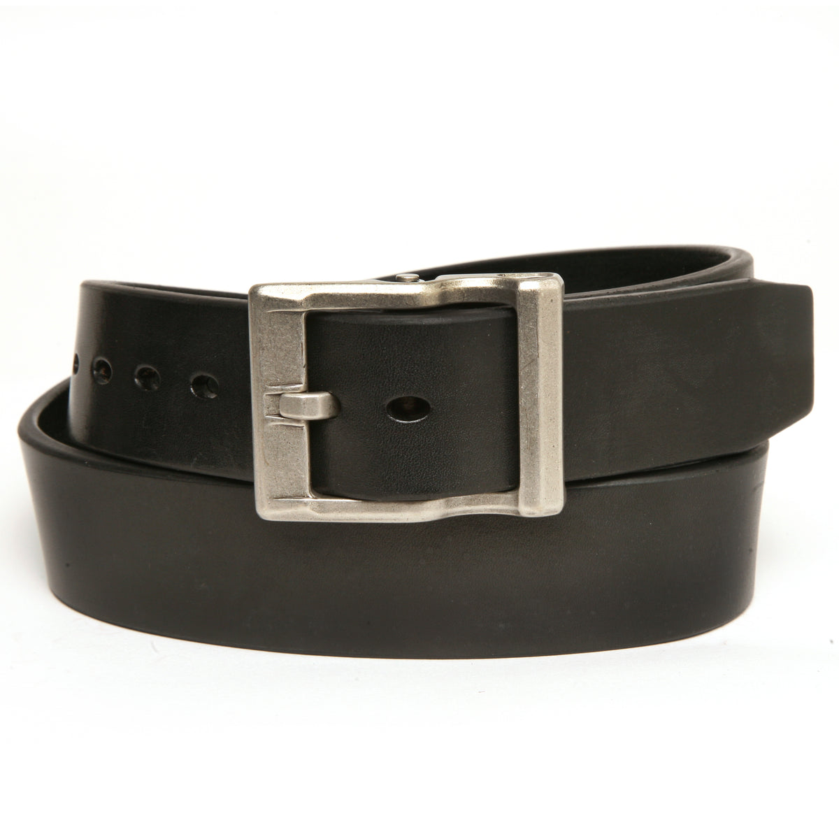 Magnum belt in 12-13oz English bridle leather, laid flat, full length