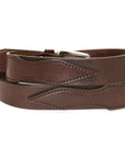SID English bridle leather belt, edge detail