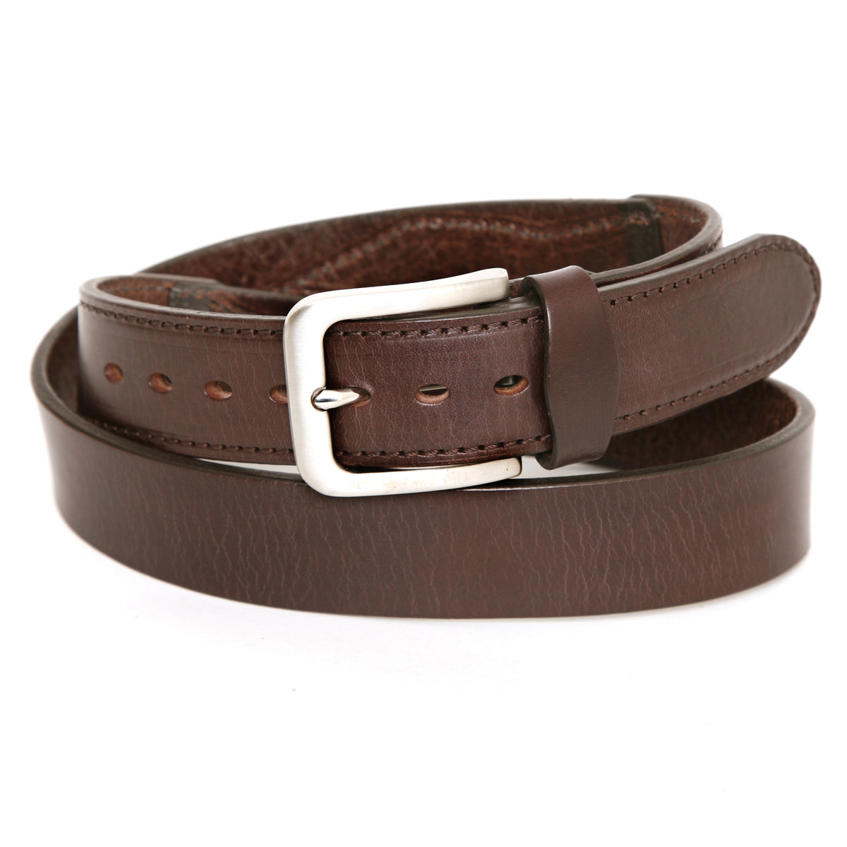 SID Belt in 12-13oz English bridle leather, buckle detail