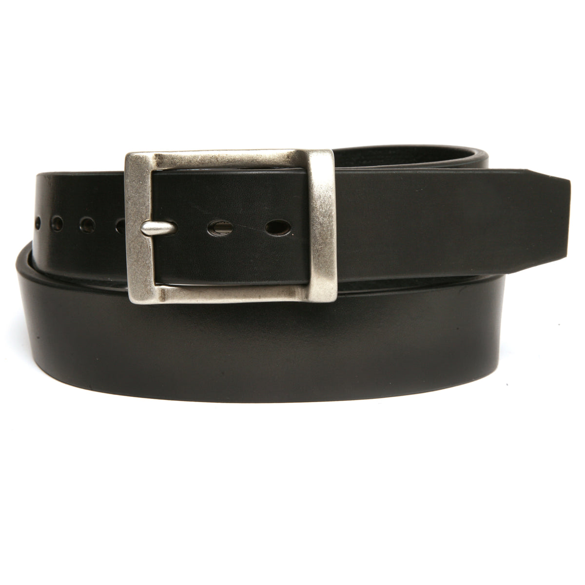 REKKER Belt in premium 13oz English bridle leather, laid flat, full length