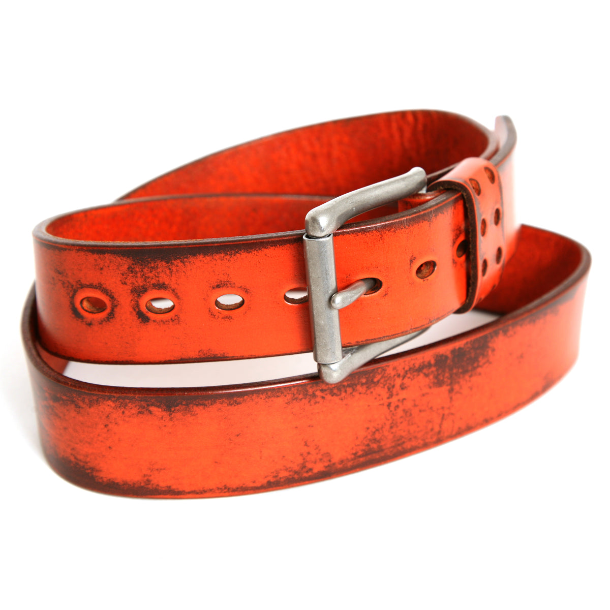 ROLLER Moto belt in leather, buckle detail