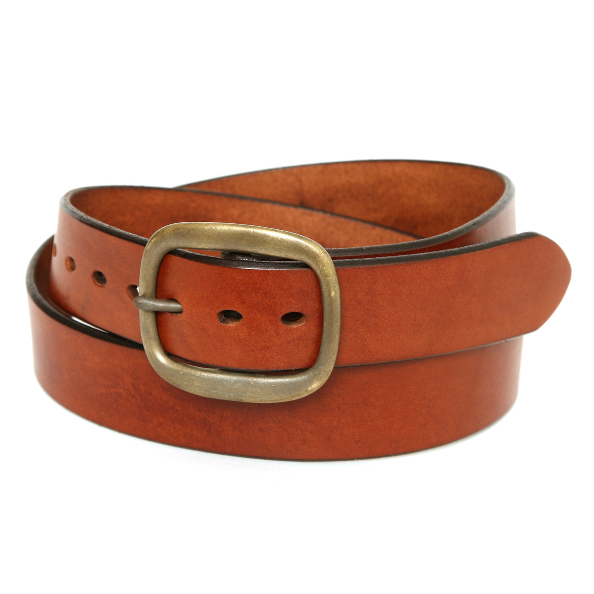 SHOW classic jean belt in English bridle leather, buckle detail
