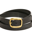 SHOW Narrow English bridle leather belt in black