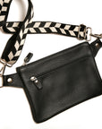 FLAT SLING leather crossbody bag, hardware detail