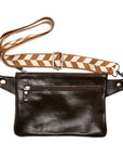 FLAT SLING leather crossbody bag in dark brown