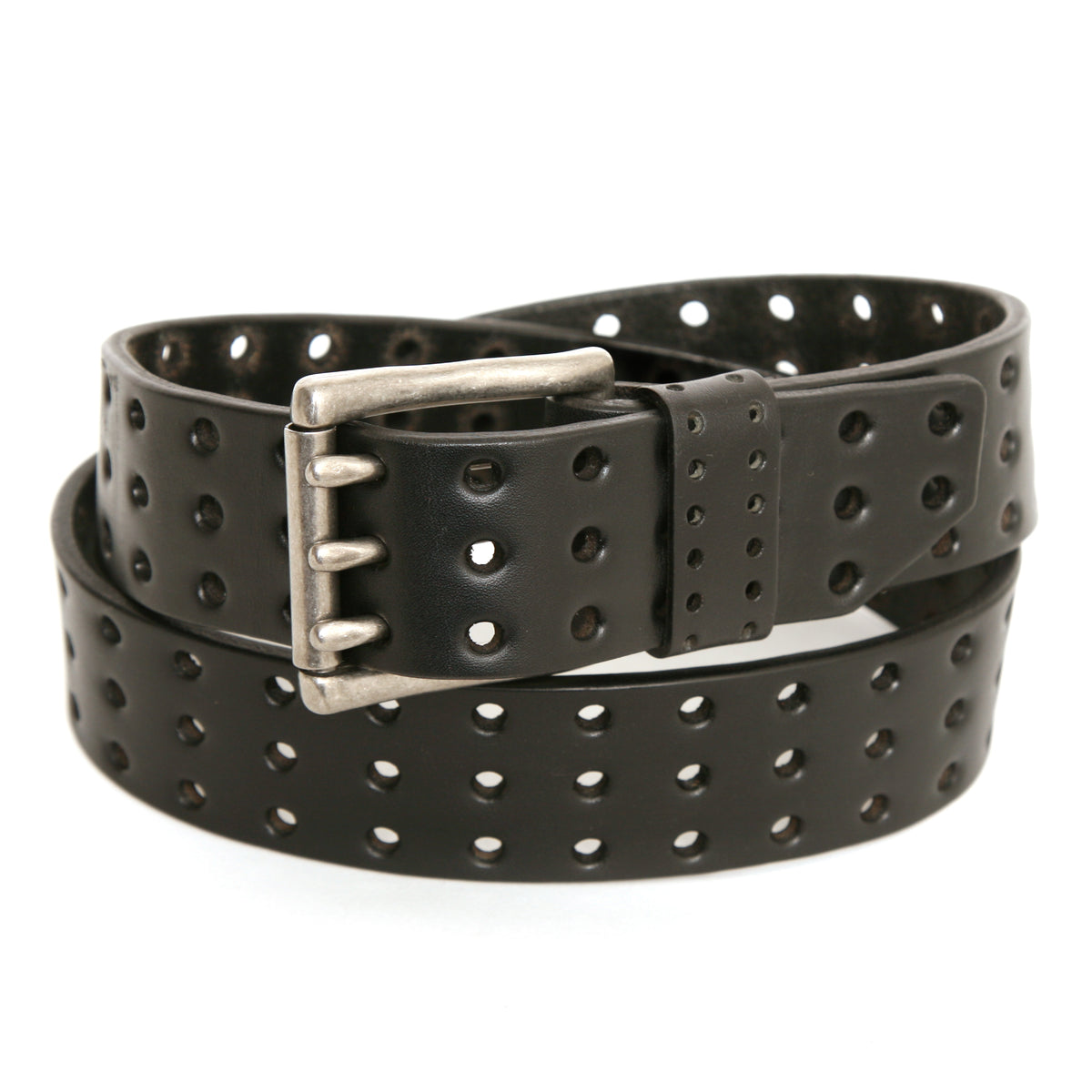 ROLLER Triple wide classic belt in leather, laid flat, full length