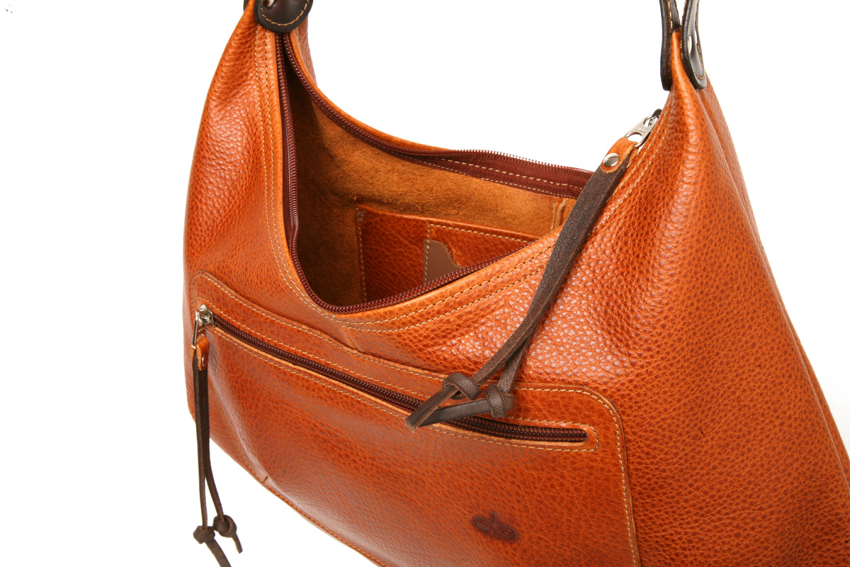 TODD leather hobo bag in chili