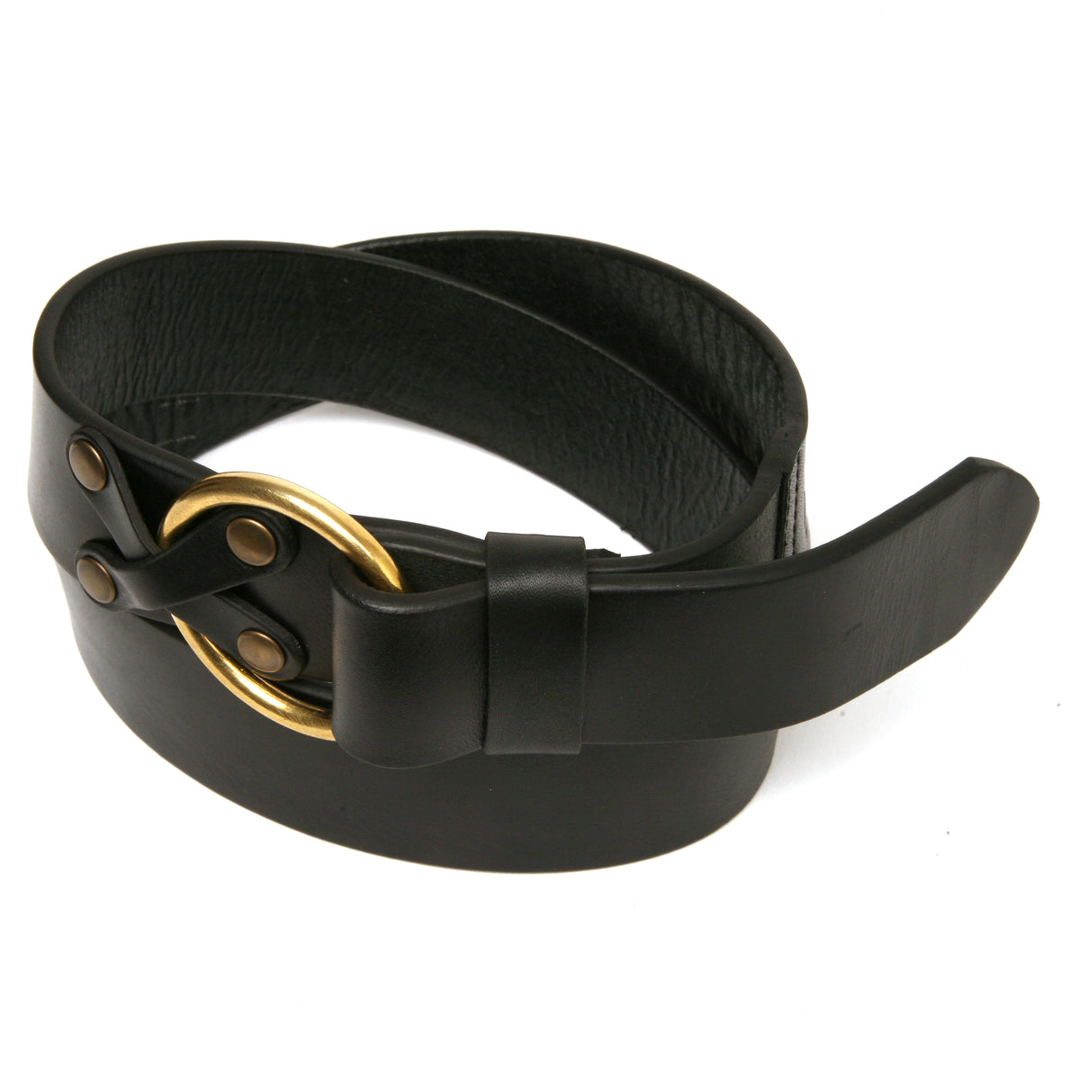 X&amp;O wide belt in 10oz harness leather, smooth burnished edges, leather grain and edge detail