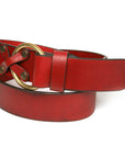 X&O English bridle leather belt, back