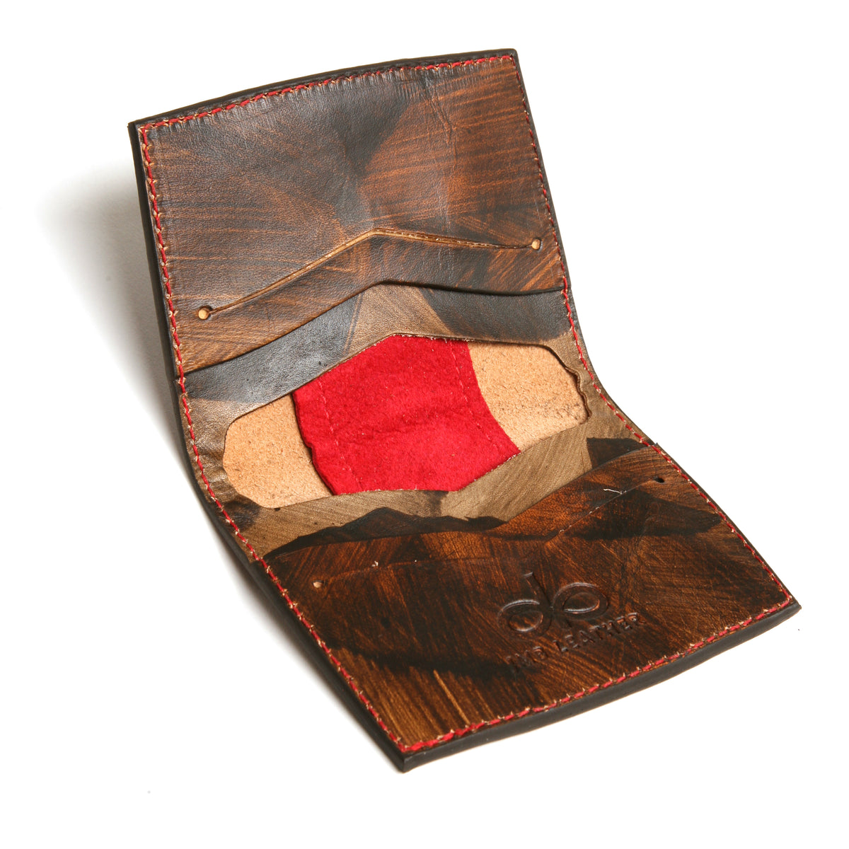 YANAGI wallet LTD edition perforated in vegetable-tanned leather, alternate angle