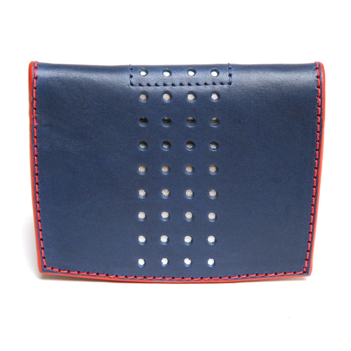 YANAGI wallet LTD edition perforated in vegetable-tanned leather, front view
