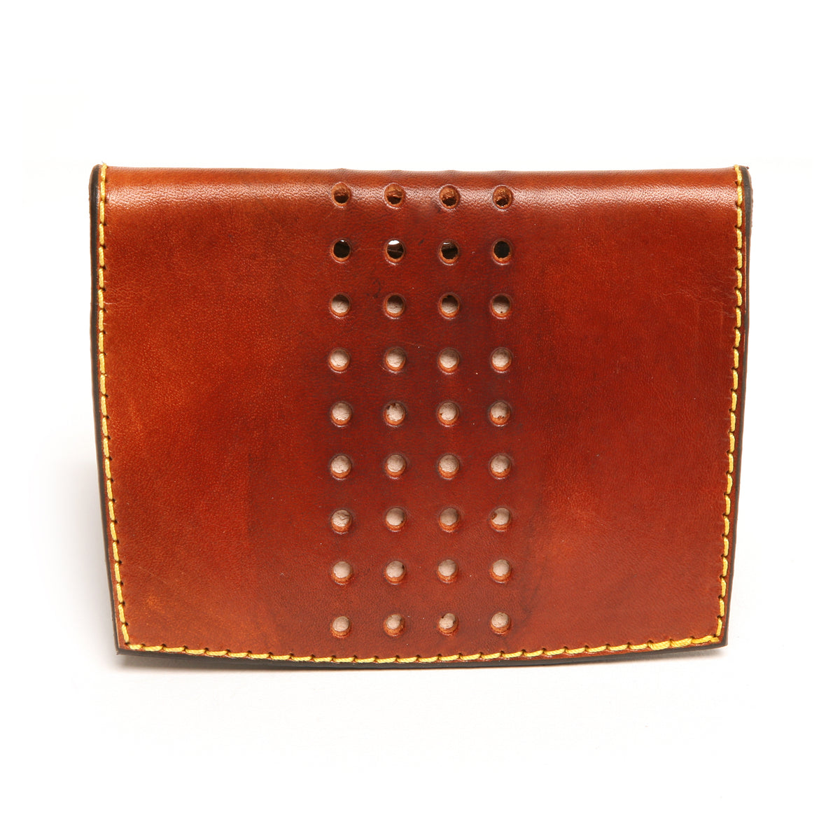 YANAGI wallet LTD edition perforated in vegetable-tanned leather, interior card slots