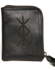 Zip Wallet Norse Themed with an RFID 6 card case in Italian vegetable-tanned leather, interior card slots