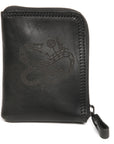 Zip Wallet Norse Themed with an RFID 6 card case in Italian vegetable-tanned leather, back view