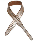 Vintage BP Guitar Strap in vegetable-tanned leather, burnished edges, reverse side