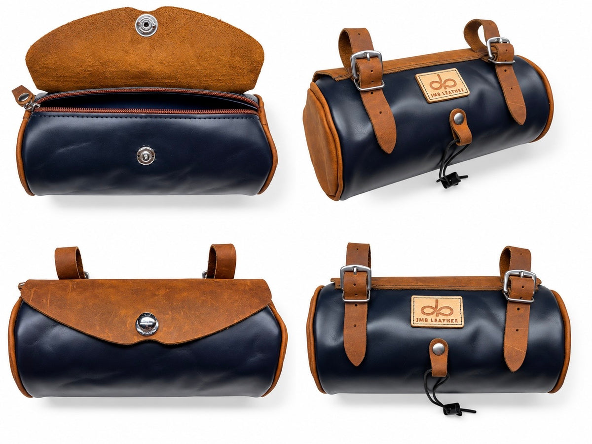 Fuse bar bag, blue &amp; tan