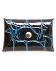 Origami Card case croco wallet in one-piece leather construction, skived folds, front view