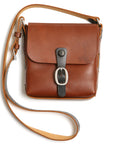 CASO Medio leather crossbody bag in medium brown