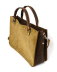 CHAGA Tote LTD in green nubuck with crazy horse and buffalo leather accents, back view