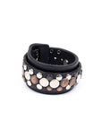 Gemini cuff studded in 8-9oz vegetable-tanned leather with stainless-steel hardware, additional view