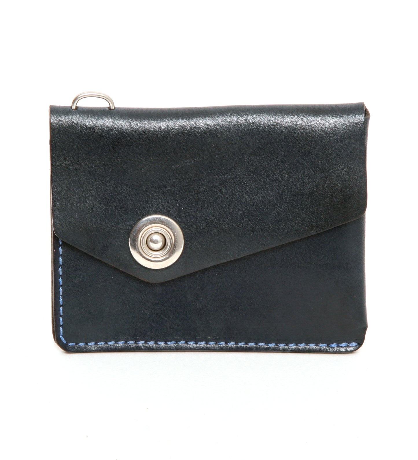 CODA wallet black vegtan blue stitch