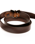 KM Double Loop English bridle leather belt, back