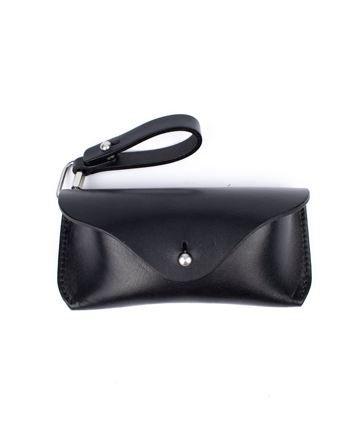 Leather eyeglass hard case in black