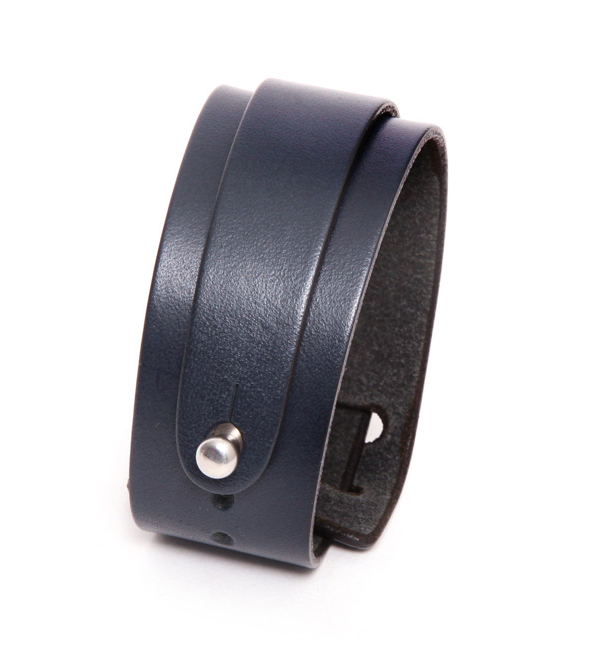 GEMINI leather cuff bracelet in dark blue