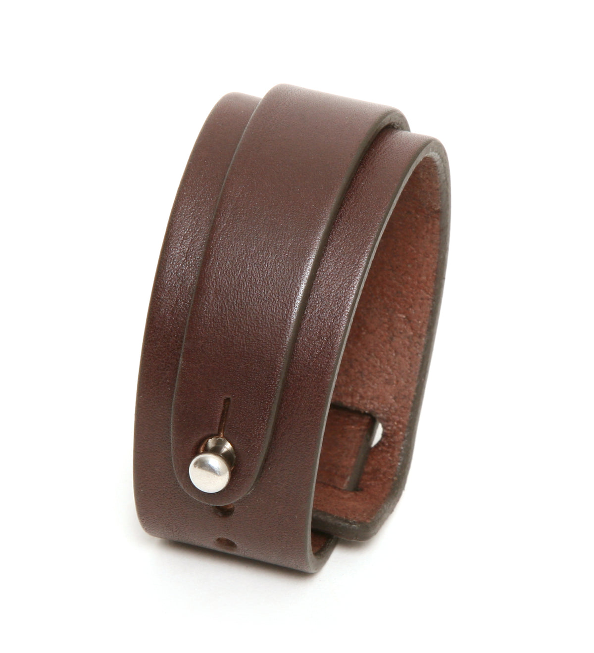 GEMINI leather cuff bracelet in dark brown