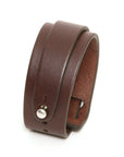 GEMINI leather cuff bracelet in dark brown