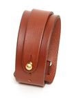 GEMINI leather cuff bracelet in medium brown