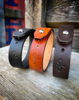 Slim classic leather cuff bracelet