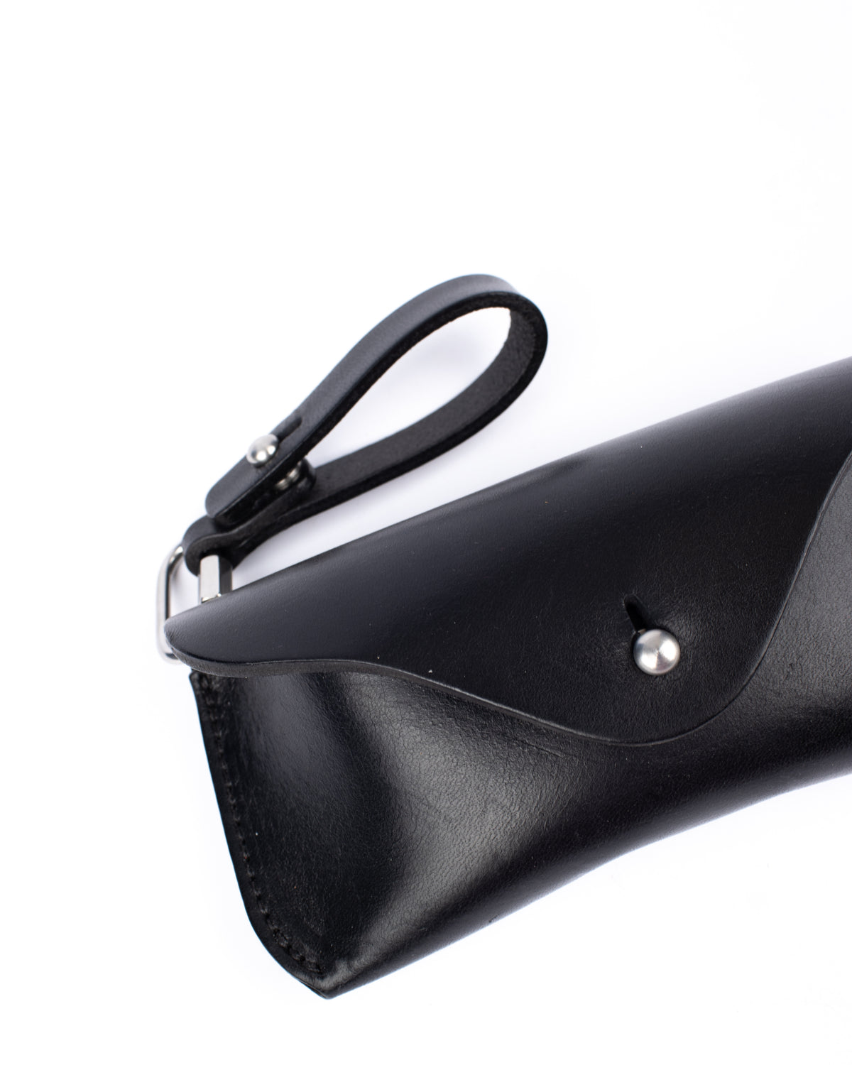 Leather eyeglass hard case, detail